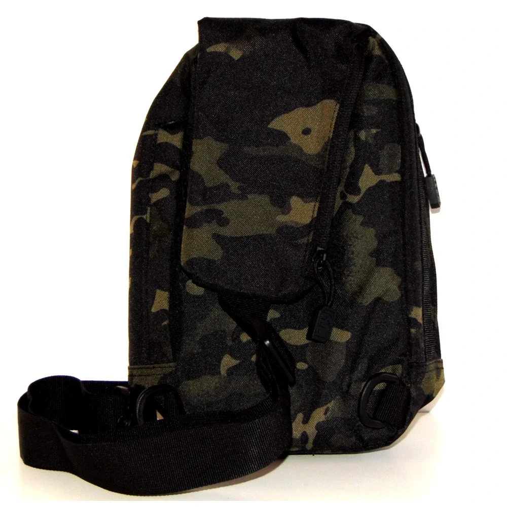 Highland Tactical Expo Sling Bag Black Urban Camo MOLLE EDC Crossbody Shoulder